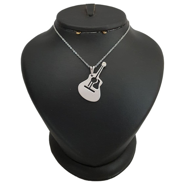 گردنبند نقره زنانه ترمه ۱ طرح گیتار کد mas 00390