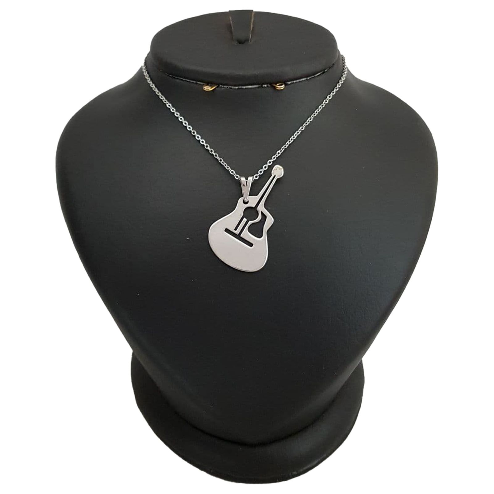 گردنبند نقره زنانه ترمه ۱ طرح گیتار کد mas 00390 - - 1