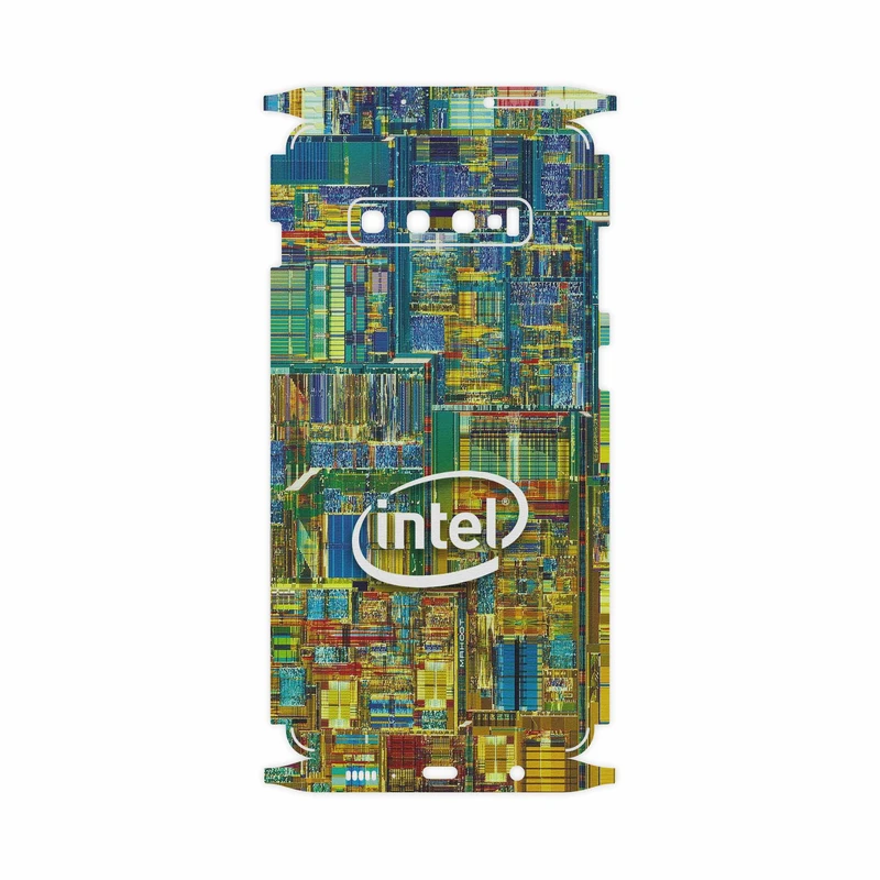 برچسب پوششی ماهوت مدل Intel Brand-FullSkin مناسب برای گوشی موبایل سامسونگ Galaxy S10 Plus