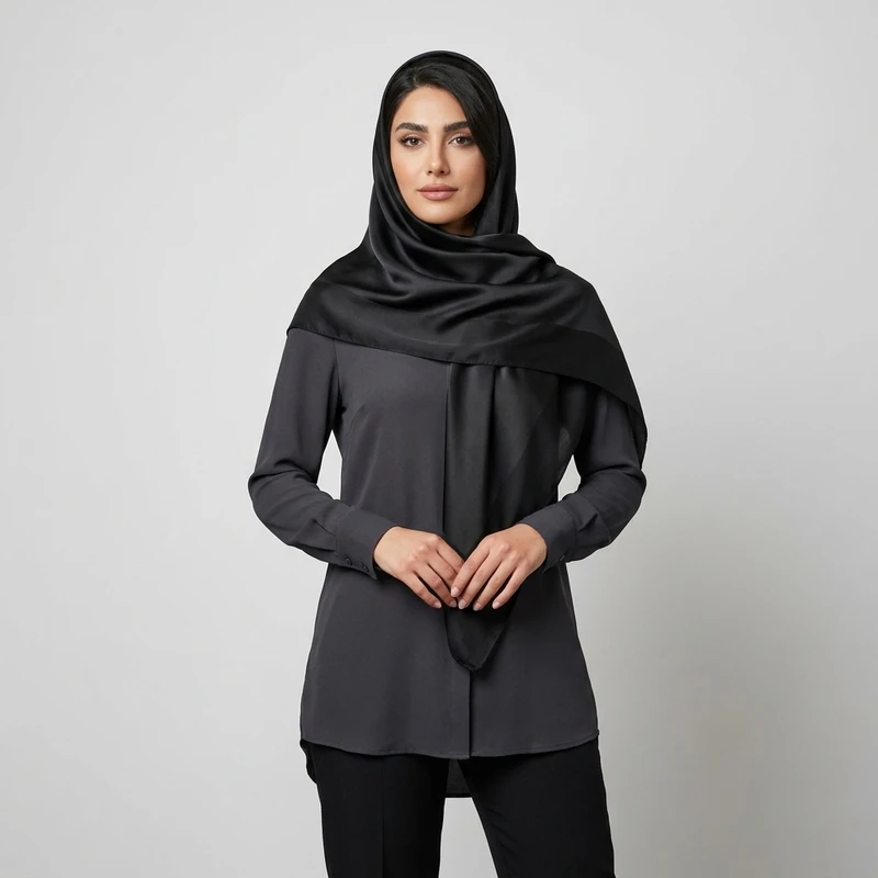 روسری ساتن زنانه مدل ترک با طول و عرض ۹۵*۹۵ سانتی متر