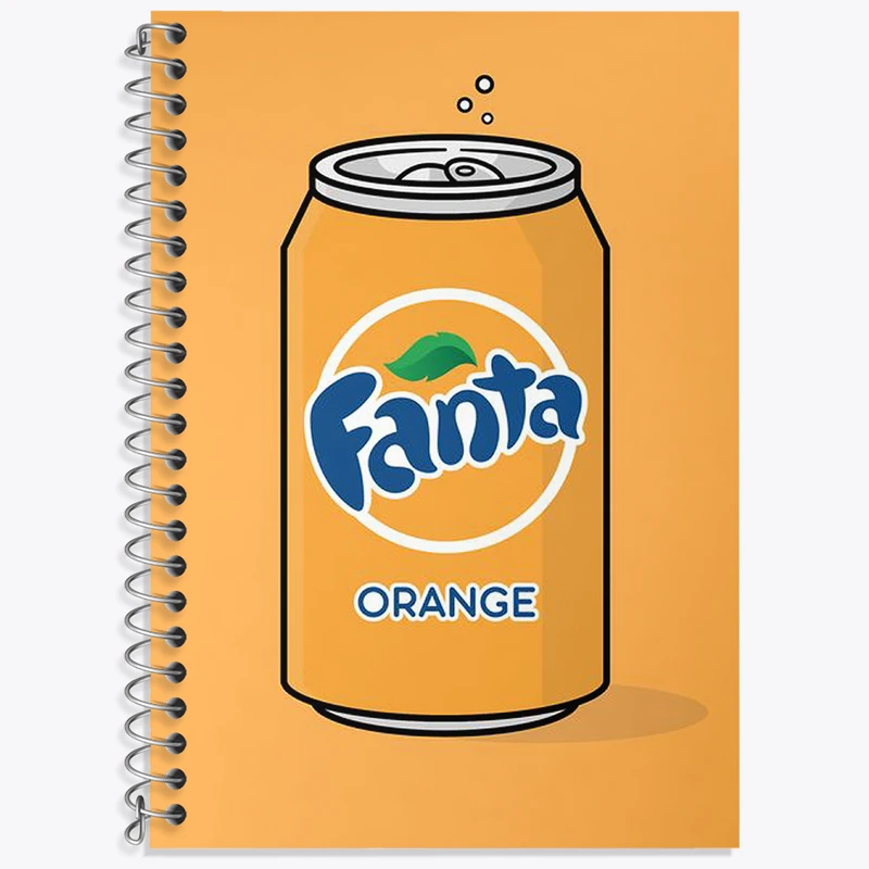 دفتر زبان 50 برگ خندالو مدل دو خط طرح نوشابه فانتا (Fanta) کد N2153