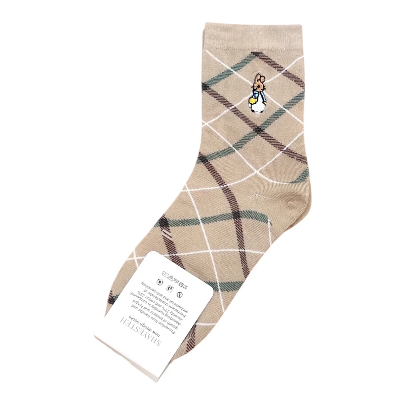 جوراب ساق بلند زنانه مدل چهار خونه