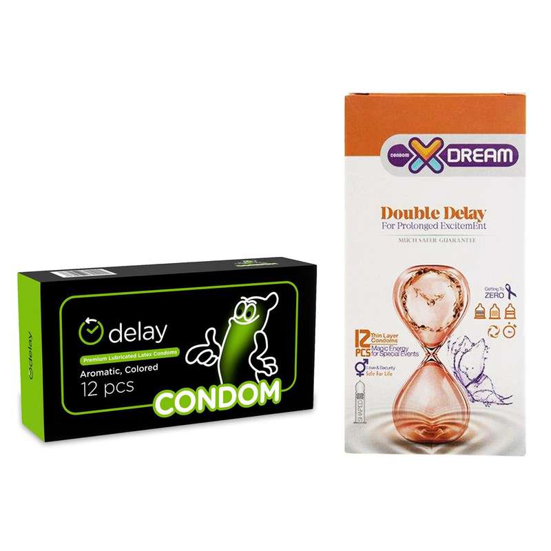 کاندوم ایکس دریم مدل Double Delay بسته 12 عددی به همراه کاندوم کاندوم مدل Delay بسته 12 عددی