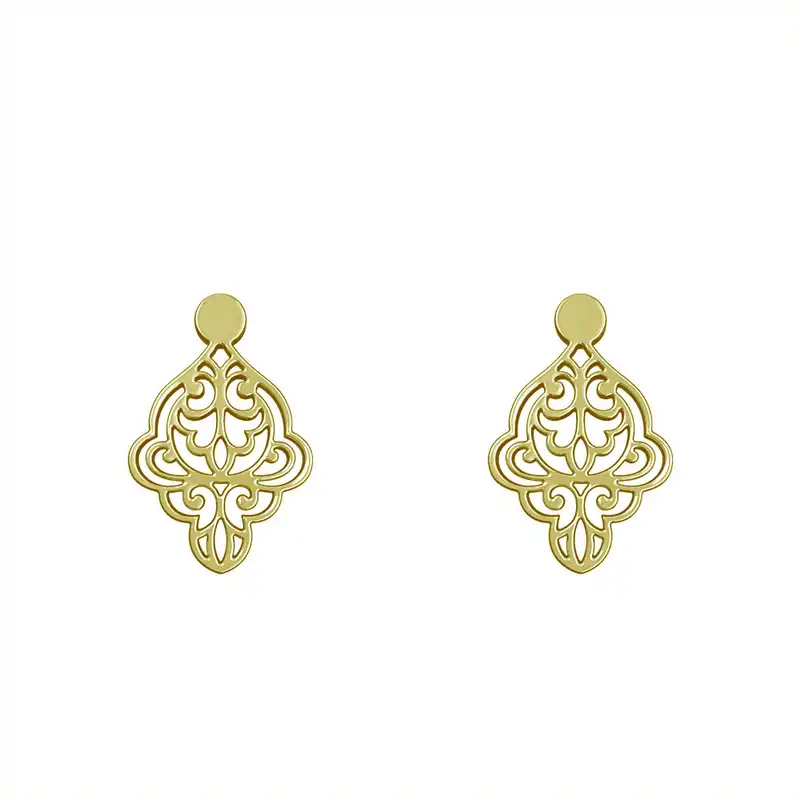 گوشواره طلا 18 عیار زنانه مدوپد مدل هندسی کد GA1-15139