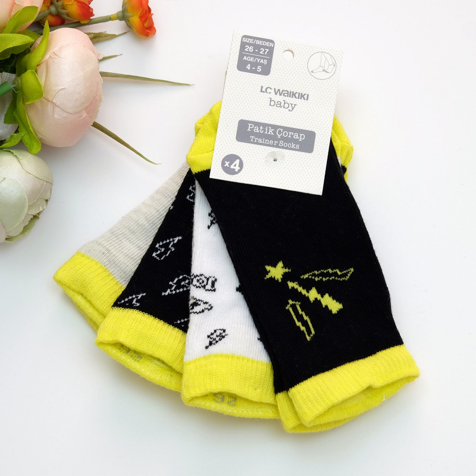 جوراب نوزادی ال سی وایکیکی کد 0SI017Z1 مجموعه 4 عددی - - 3