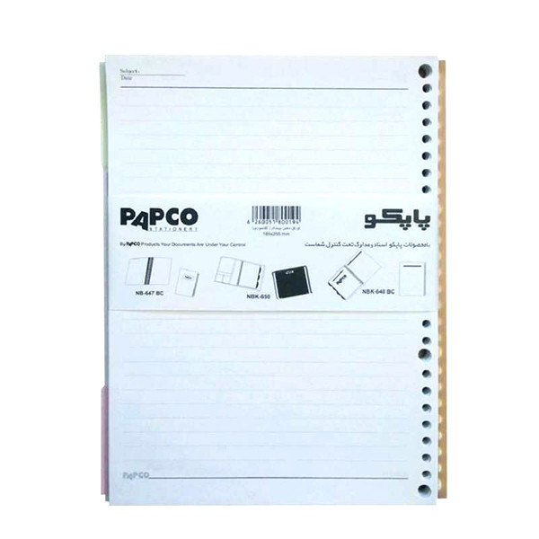 کاغذ کلاسور پاپکو مدل 636 بسته 100 عددی