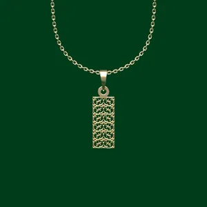 گردنبند طلا 18 عیار زنانه مدوپد مدل مستطیل کد FF2-1-1049