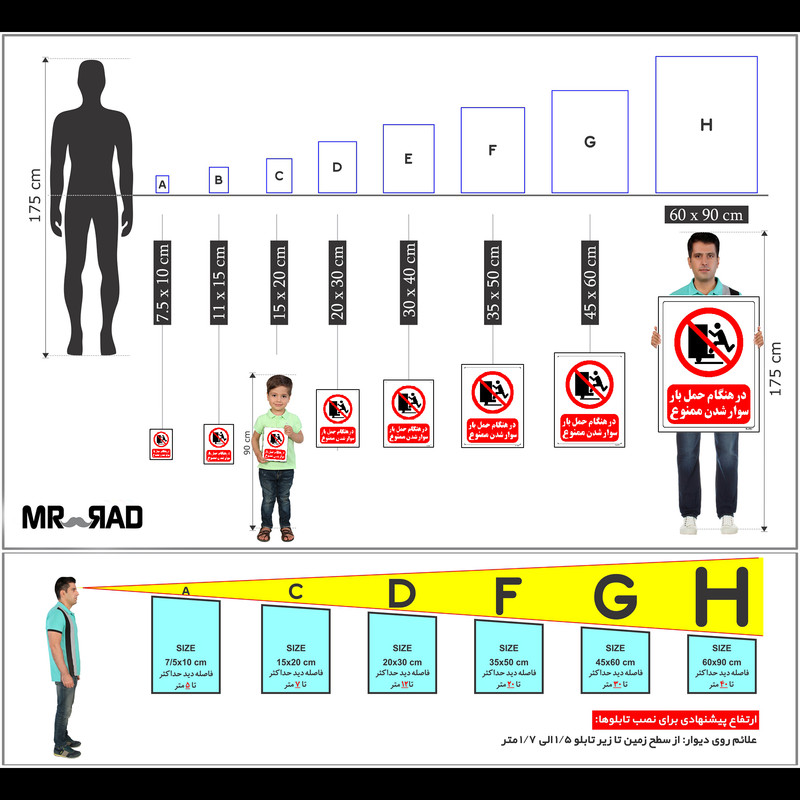 برچسب ایمنی مستر راد طرح در هنگام حمل بار سوار شدن ممنوع مدل HSE-OSHA-0113