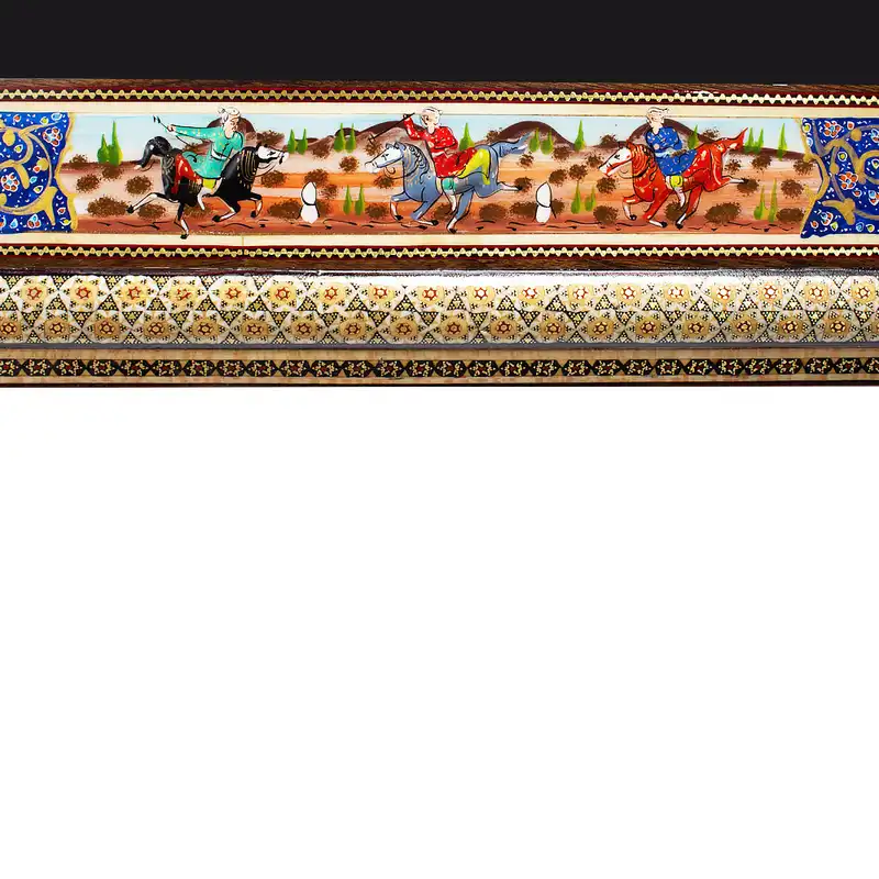 تابلو قلمزنی طرح گل و مرغ و چوگان کد 10060-6