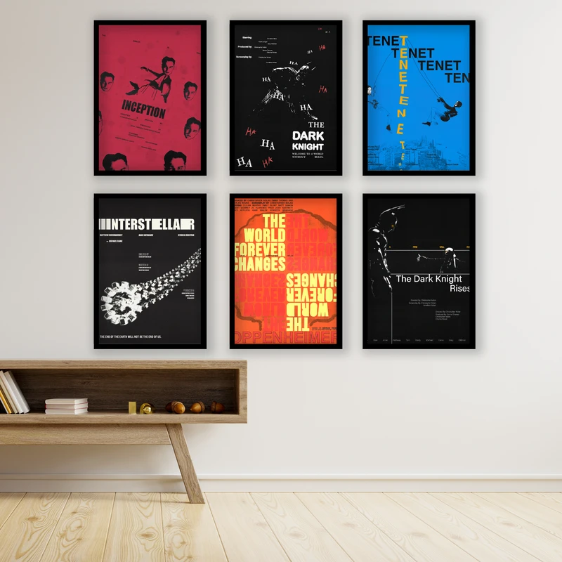 تابلو مدل فیلم های کریستوفر نولان کد LA-G60000-2 مجموعه 6 عددی