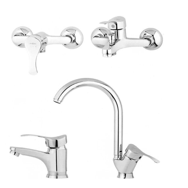 ست شیرآلات مارگاریت مدل لاله مجموعه 4 عددی