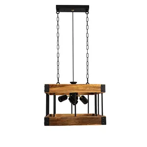 چراغ آویز چوبی مدل دیبانور کد +102D