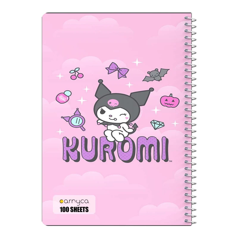 دفتر مشق 100 برگ سیمی کارنیکا طرح مای ملودی و کورومی My Melody & Kuromi کد 92125