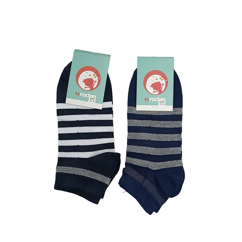 جوراب ساق کوتاه پسرانه رادان کد 3001-26 مجموعه 2 عددی