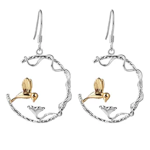 گوشواره نقره زنانه طرح پرنده مدل EAR435S0