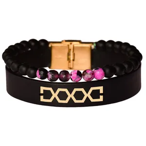 دستبند طلا 18 عیار زنانه الن نار مدل هندسي 101067