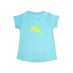 تی شرت آستین کوتاه دخترانه مدل سه جوجه جغد کد B.Blu