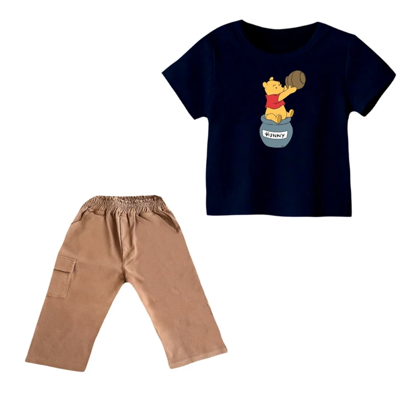 ست تی شرت و شلوارک پسرانه مدل پو کد 17