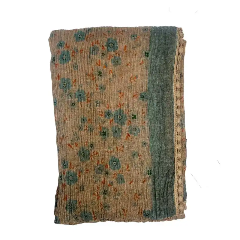 شال زنانه مدل گلدار لب تور