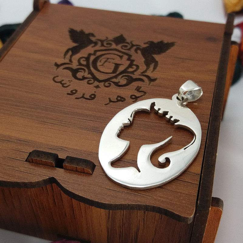 آویز گردنبند نقره زنانه مدل پرنسس دست ساز