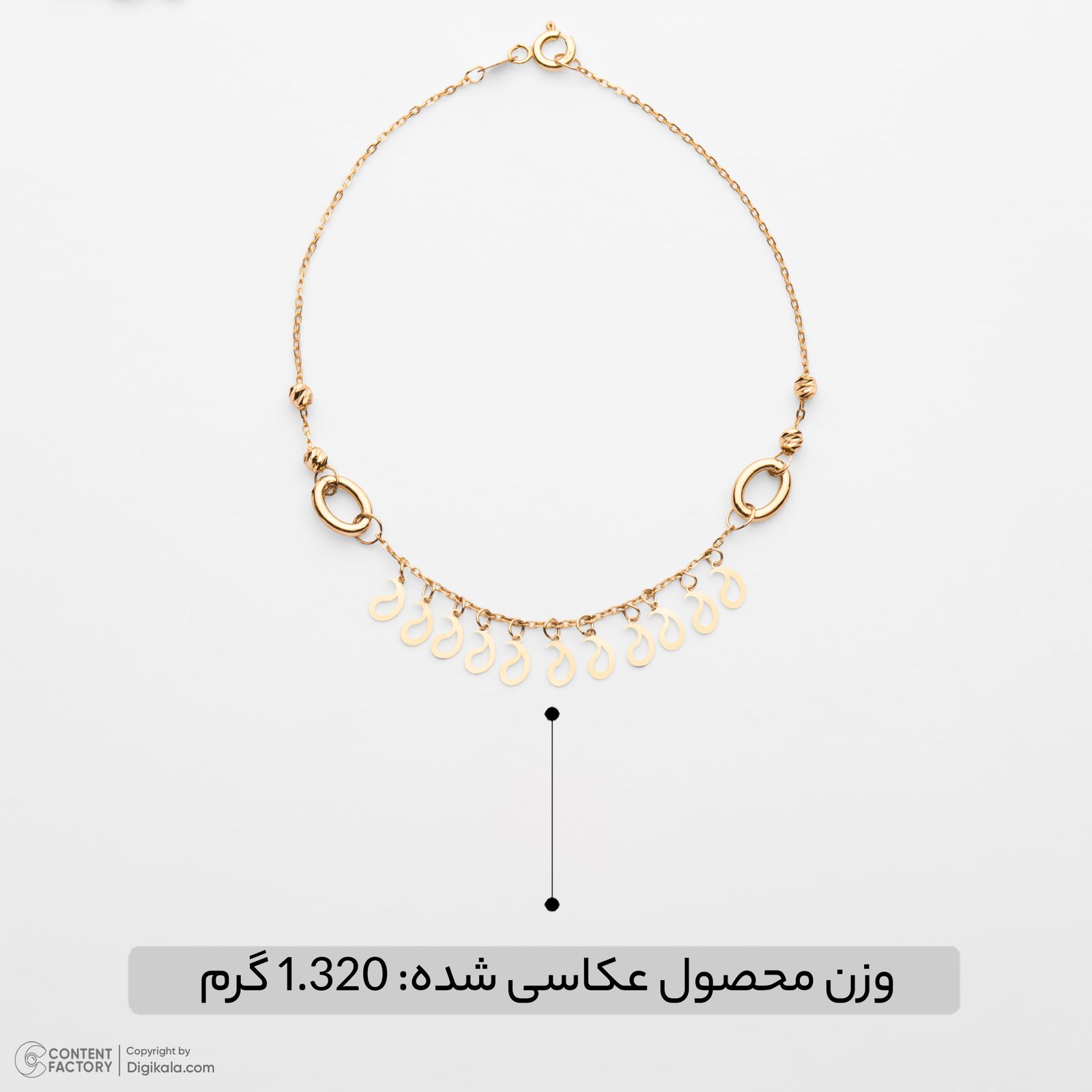 دستبند زنجیری طلا 18 عیار زنانه گلدم مدل 2B445002 -  - 5