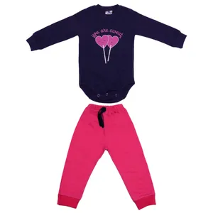 ست بادی و شلوار دخترانه مدل آبنبات قلبی