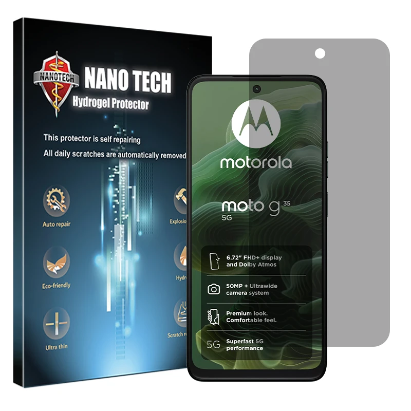 محافظ صفحه نمایش حریم شخصی نانو تک مدل Tough مناسب برای گوشی موبایل موتورولا Moto G35