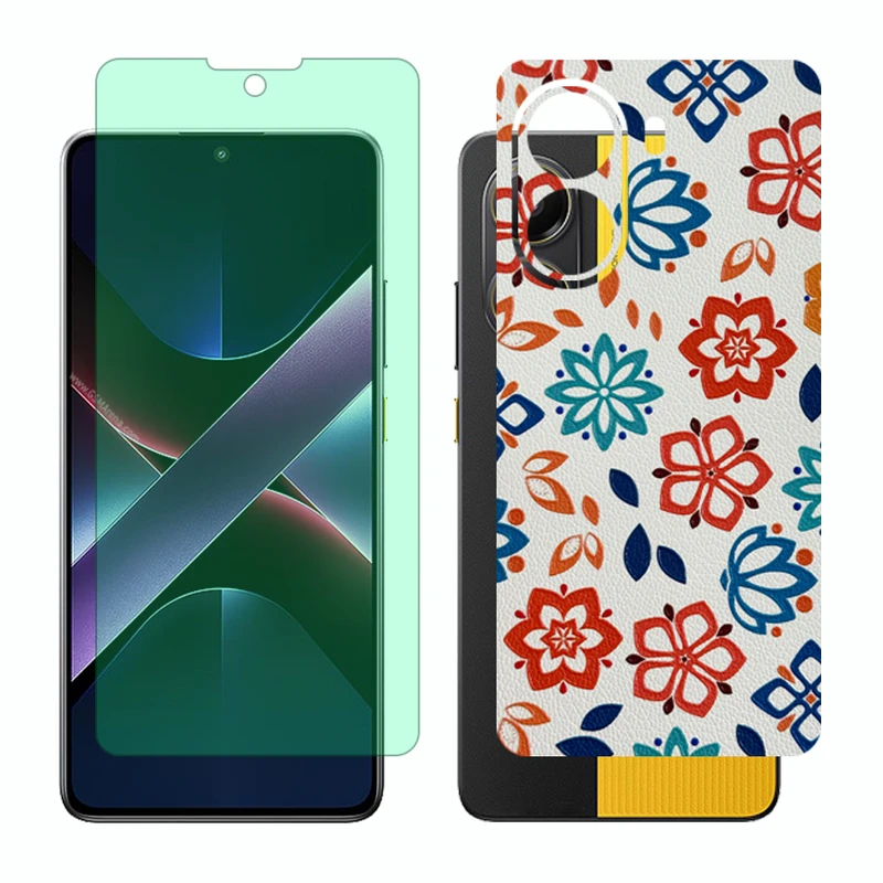 محافظ صفحه نمایش گرین لایت گلس مدل Together مناسب برای گوشی موبایل شیائومی Poco X7 Pro به همراه برچسب پوششی پشت گوشی