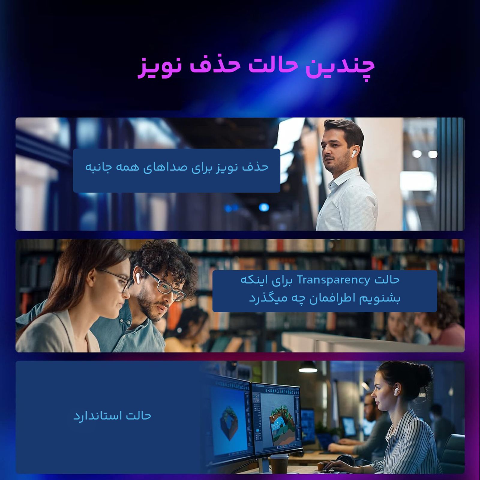 هدفون بلوتوثی هایلو مدل MoriPods ANC -  - 10