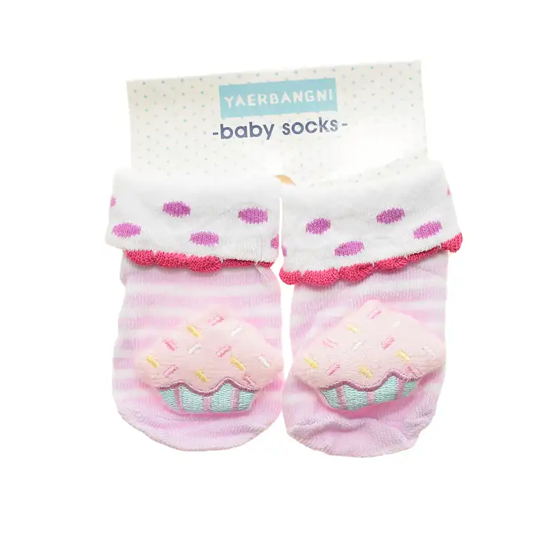 جوراب نوزادی مدل عروسکی کف استپدار کد 002