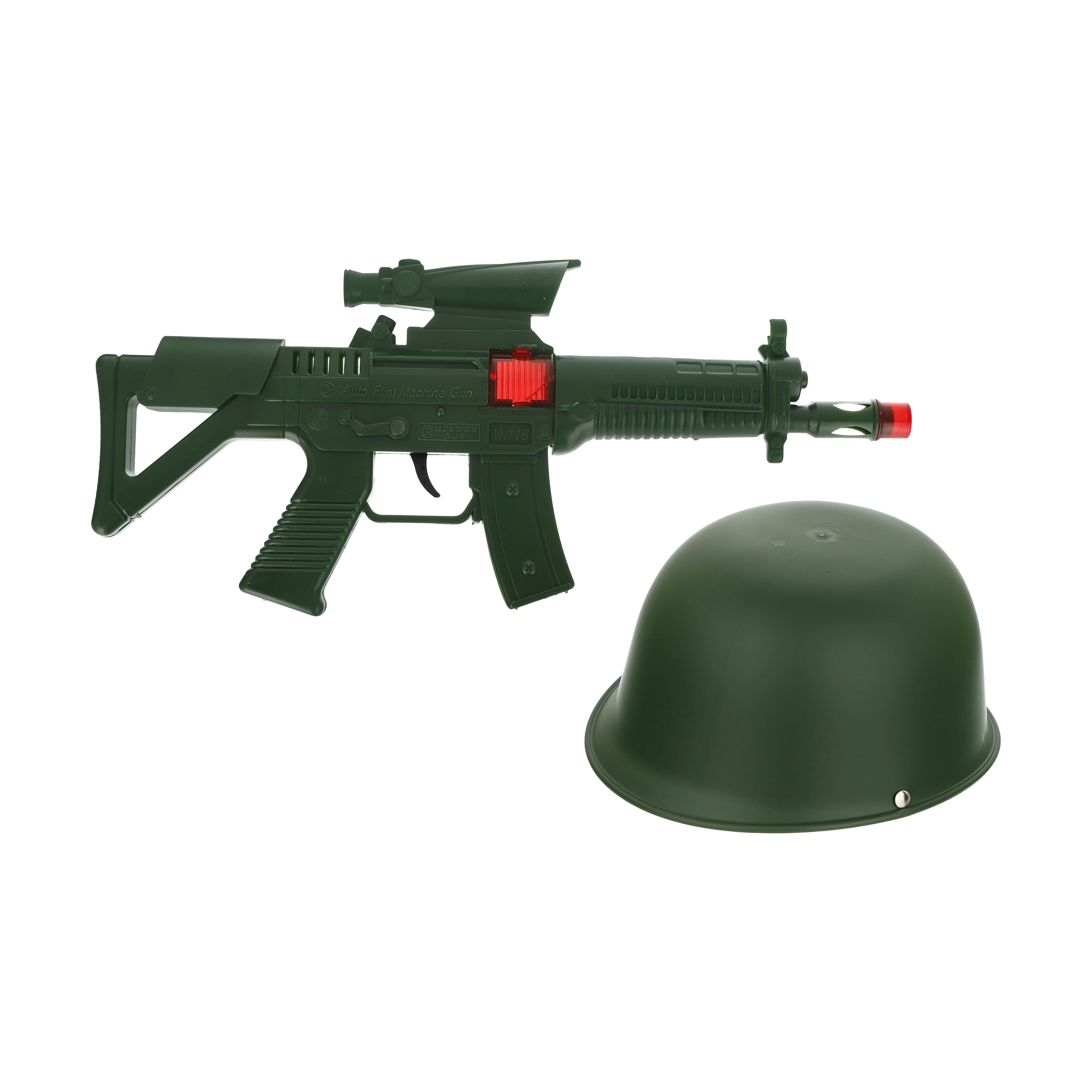 اسباب بازی جنگی مدل کلاه و مسلسل جرقه زن کد M116