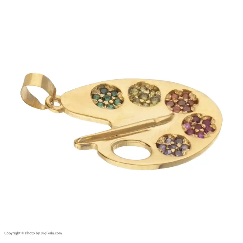 آویز گردنبند طلا 18 عیار زنانه باراد زر مدل پالت نقاشی کد BR25