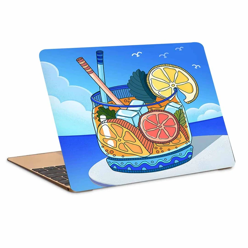استیکر لپ تاپ مدل آبمیوه با یخ کد P-118 مناسب برای لپ تاپ 15.6 اینچ