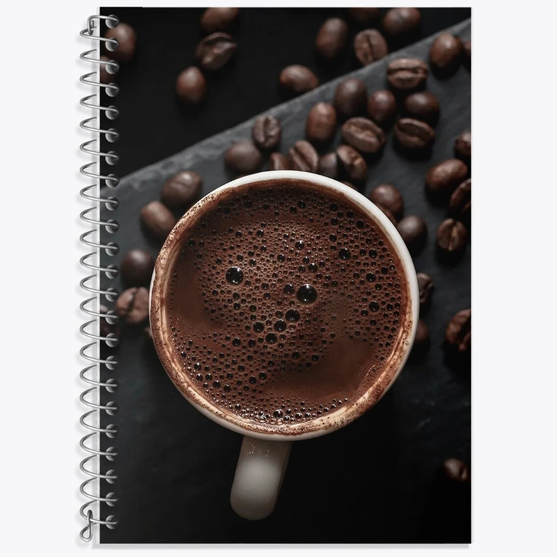 دفتر زبان 50 برگ خندالو مدل دو خط طرح قهوه (Coffee) کد F1113