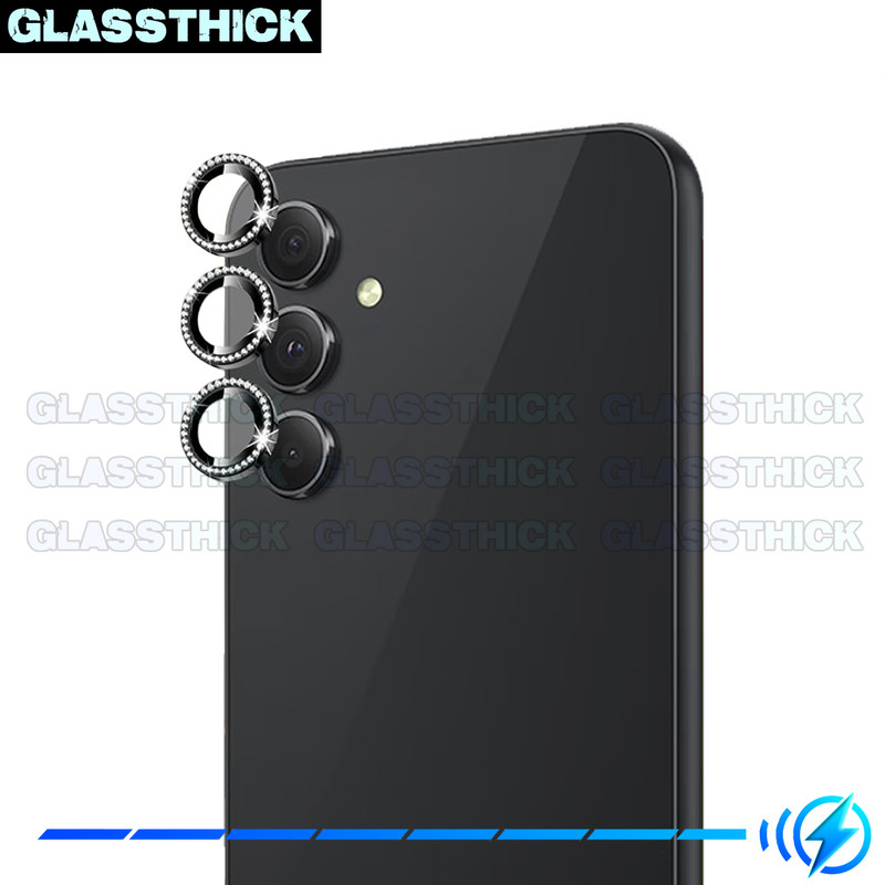محافظ لنز دوربین گلستیک مدل Ring Metal Diamond مناسب برای گوشی موبایل سامسونگ Galaxy A54 5G