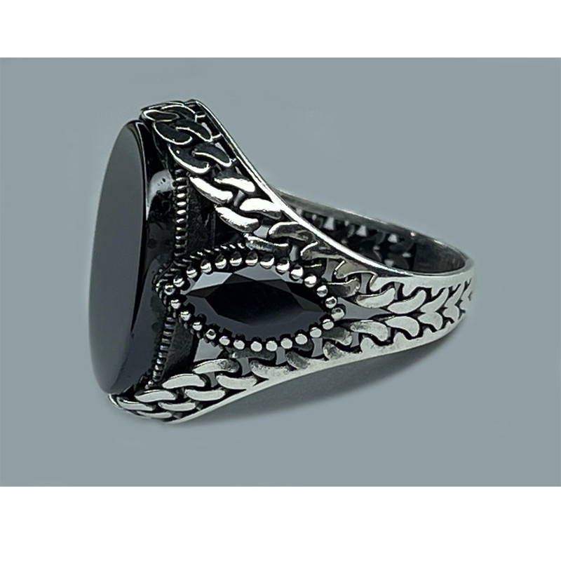 انگشتر نقره مردانه مدل عقیق