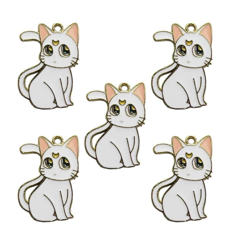 آویز گردنبند دخترانه مدل گربه ملوس کد 43 بسته 5 عددی