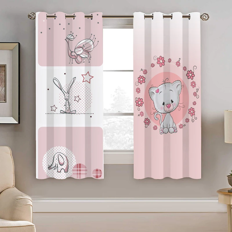 پرده نیروانا طرح گربه کودک مدل مخمل کد 4117  سایز 140×200 سانتی متر