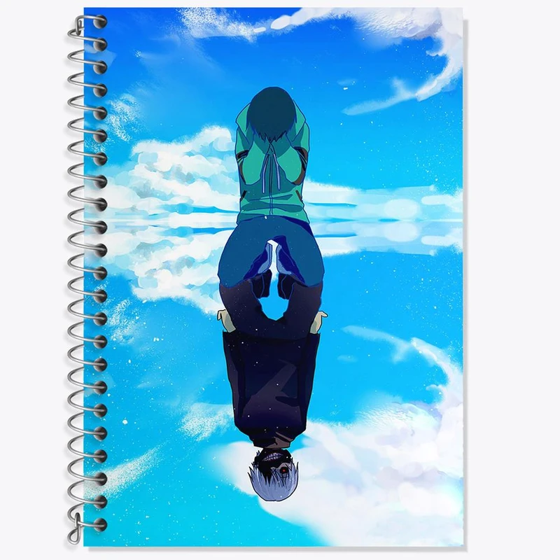 دفتر زبان 50 برگ خندالو مدل سه خط طرح کانکی کن انیمه توکیو غول Tokyo Ghoul کد 11912