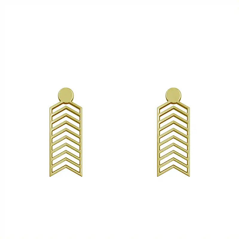 گوشواره طلا 18 عیار زنانه مدوپد مدل هندسی کد GA1-14957