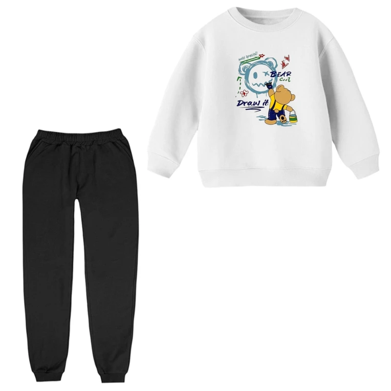 ست سویشرت و شلوار راحتی بچگانه مدل تدی نقاش  