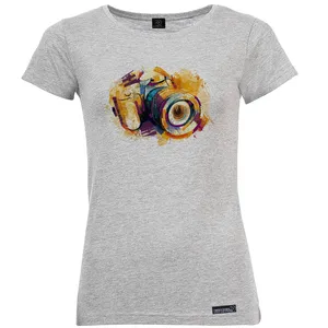 تی شرت آستین کوتاه زنانه 27 مدل Camera Drawing کد MH946