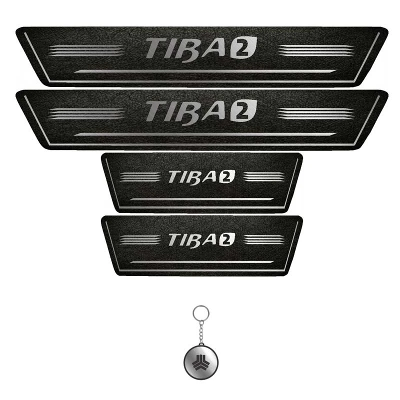 برچسب پارکابی خودرو لندمون کد LPt051 MS مناسب برای تیبا دو به همراه جا کلیدی مجموعه 4 عددی