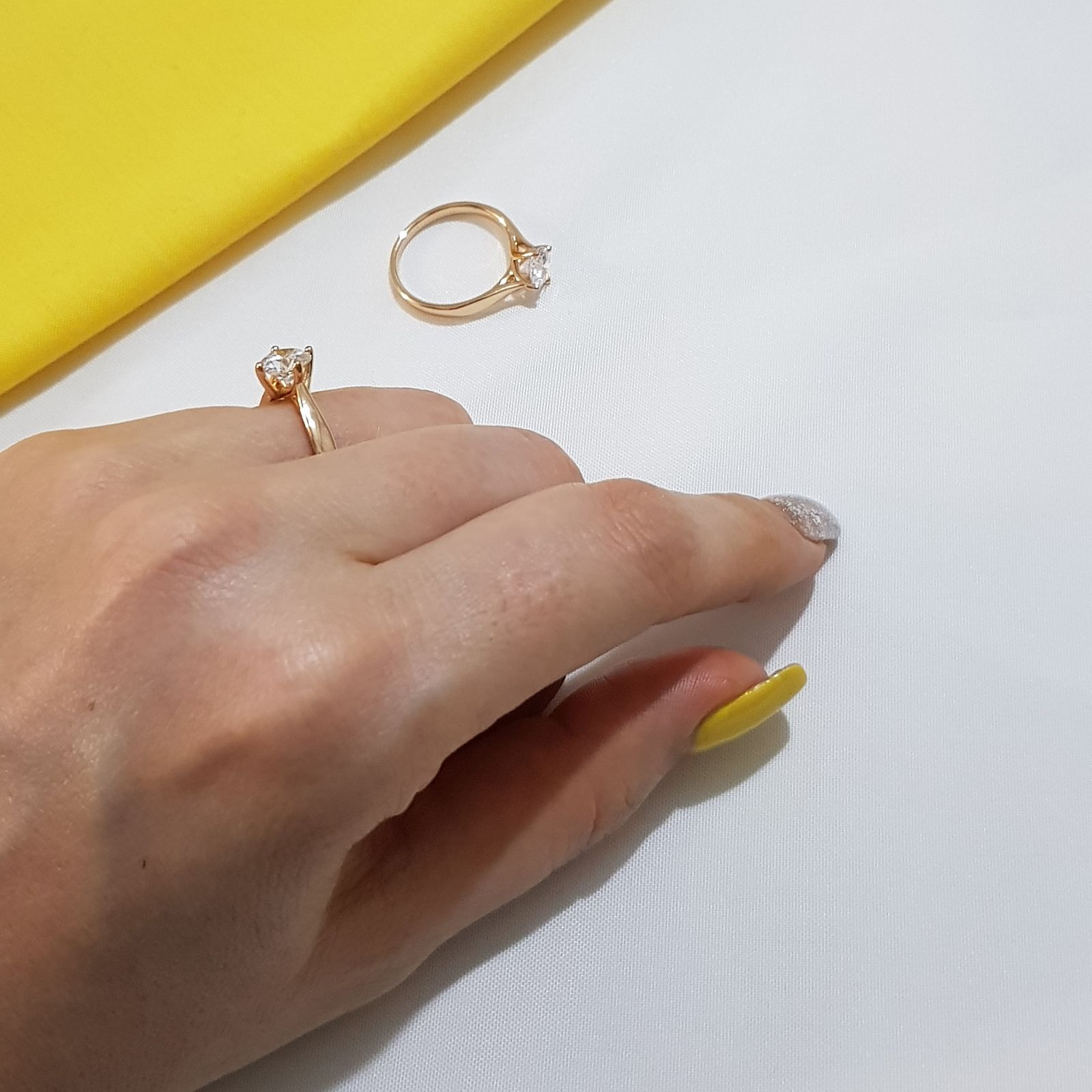 انگشتر زنانه ژوپینگ مدل حلقه تکداش 1164 -  - 4