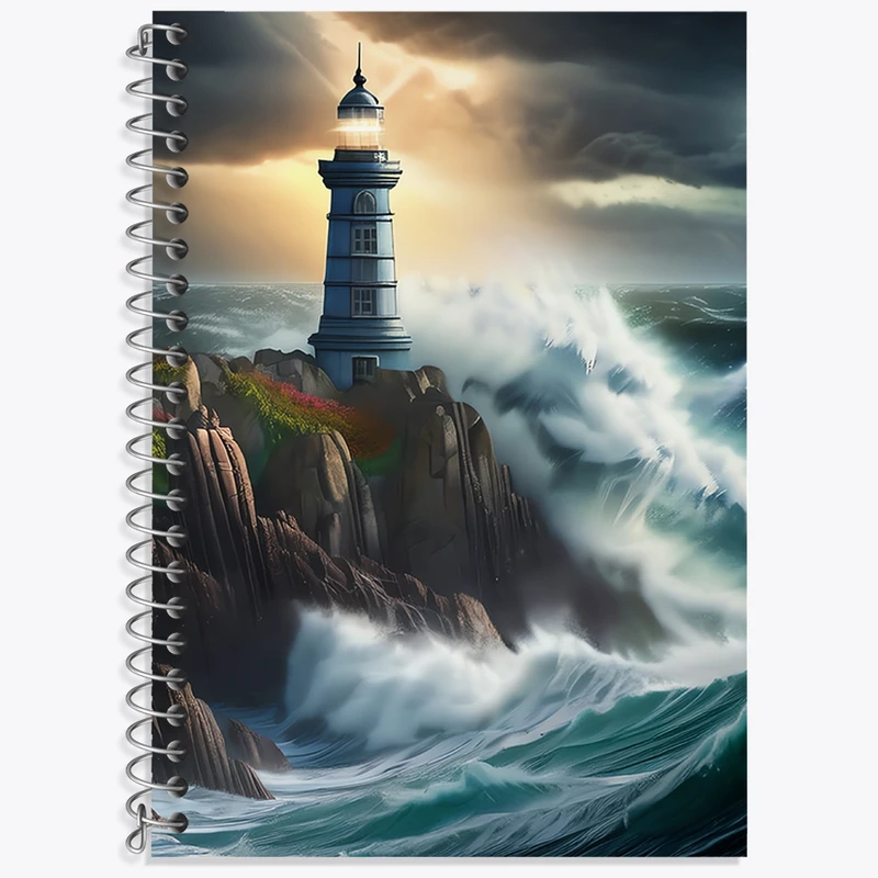 دفتر لغت 50 برگ خندالو طرح فانوس دریایی کد F2874