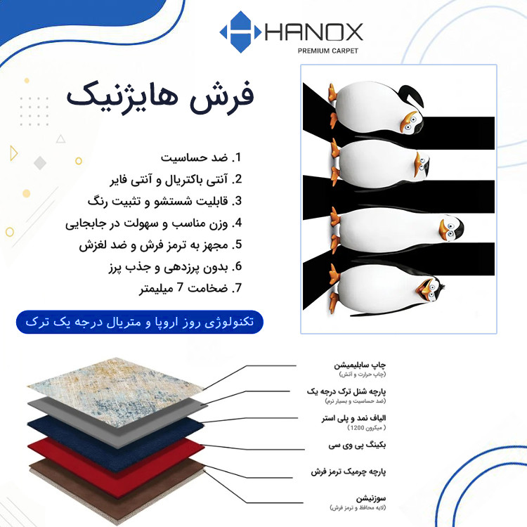 فرش ماشینی 1000 شانه هانوکس زمینه سفید حاشیه مشکی مدل کودک کد HAK.807.01