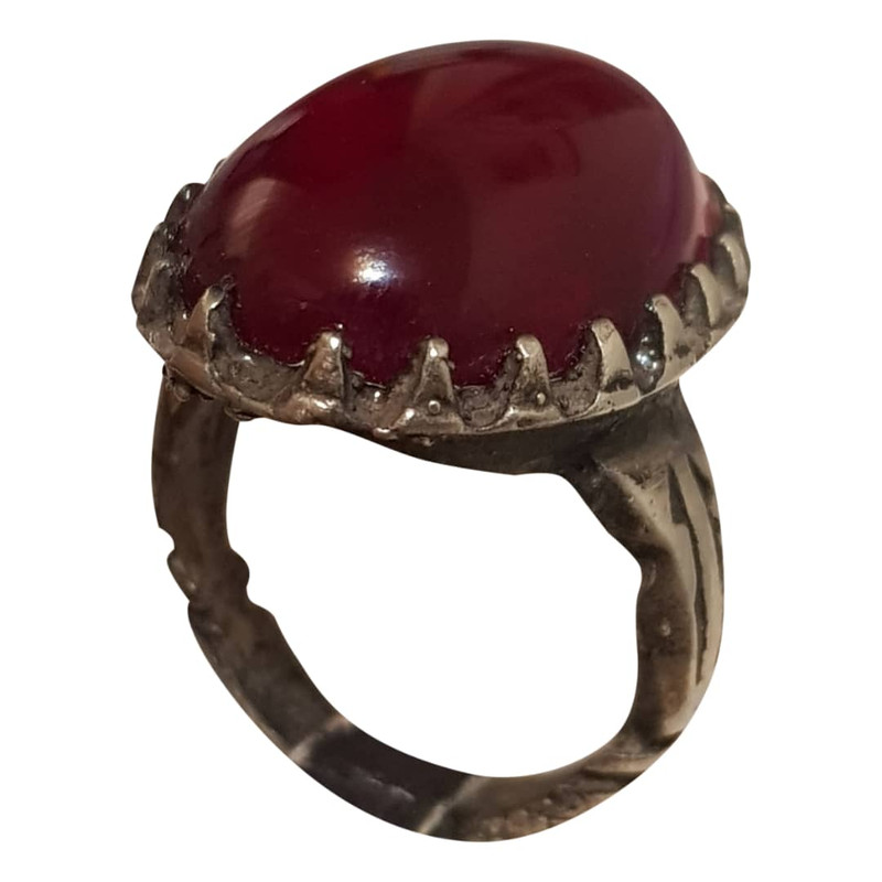 انگشتر نقره مردانه مدل عقیق لامعه المعیشه ALM2212220