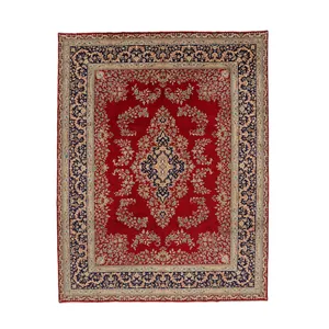 فرش دستبافت دوازده متری منصوری مدل کرمان کف ساده کد 607082