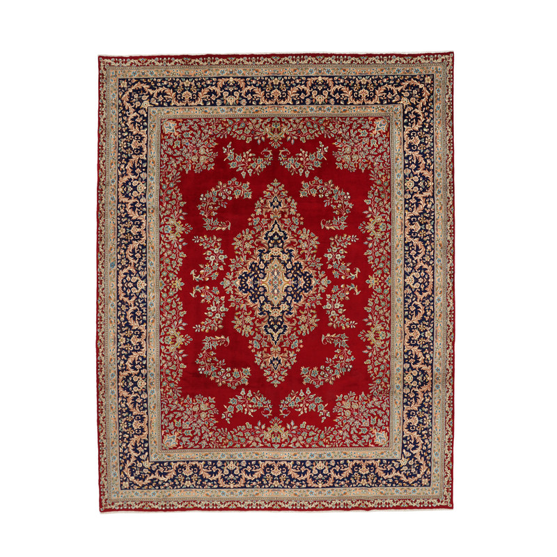 فرش دستبافت دوازده متری منصوری مدل کرمان کف ساده کد 607082