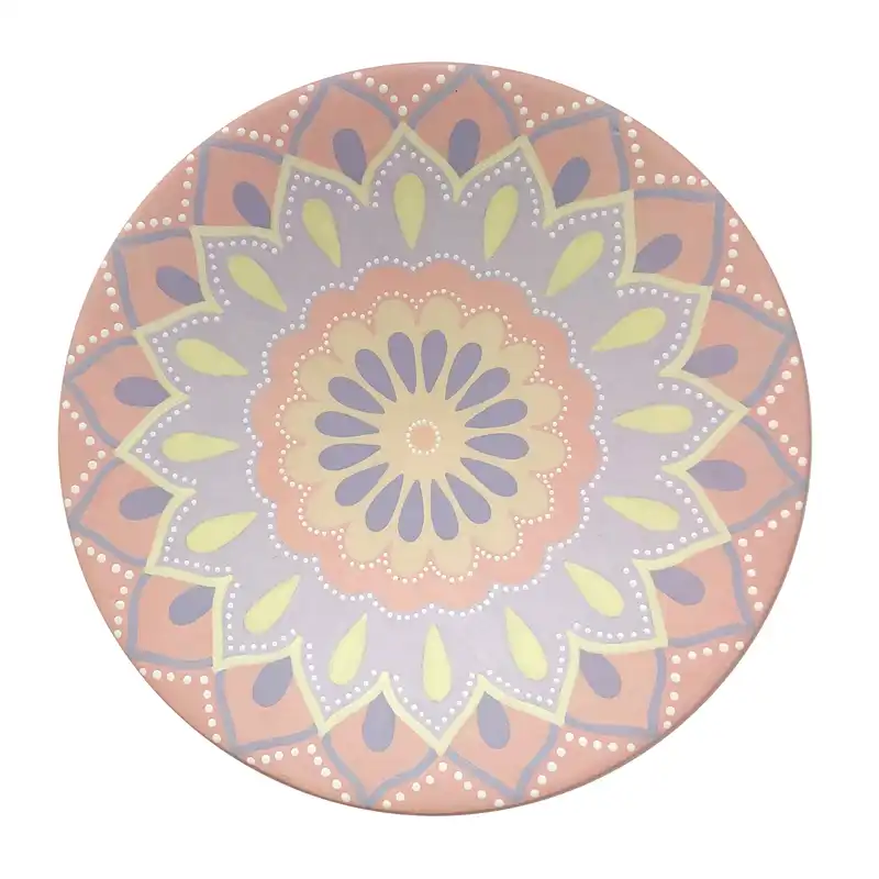 بشقاب دیوارکوب سفالی مدل ماندالا